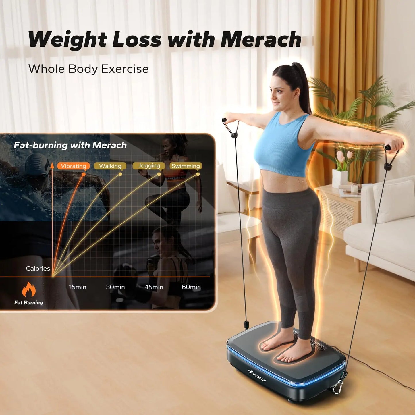 Vibration Plate Exercise Machine with Light Whole Body Workout