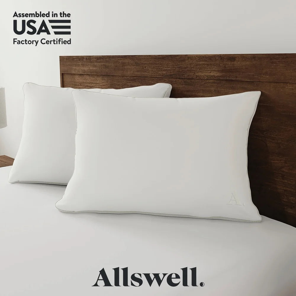 Down Alternative Bed Pillow 2 Pack Antimicrobial Hypoallergenic Firm Support