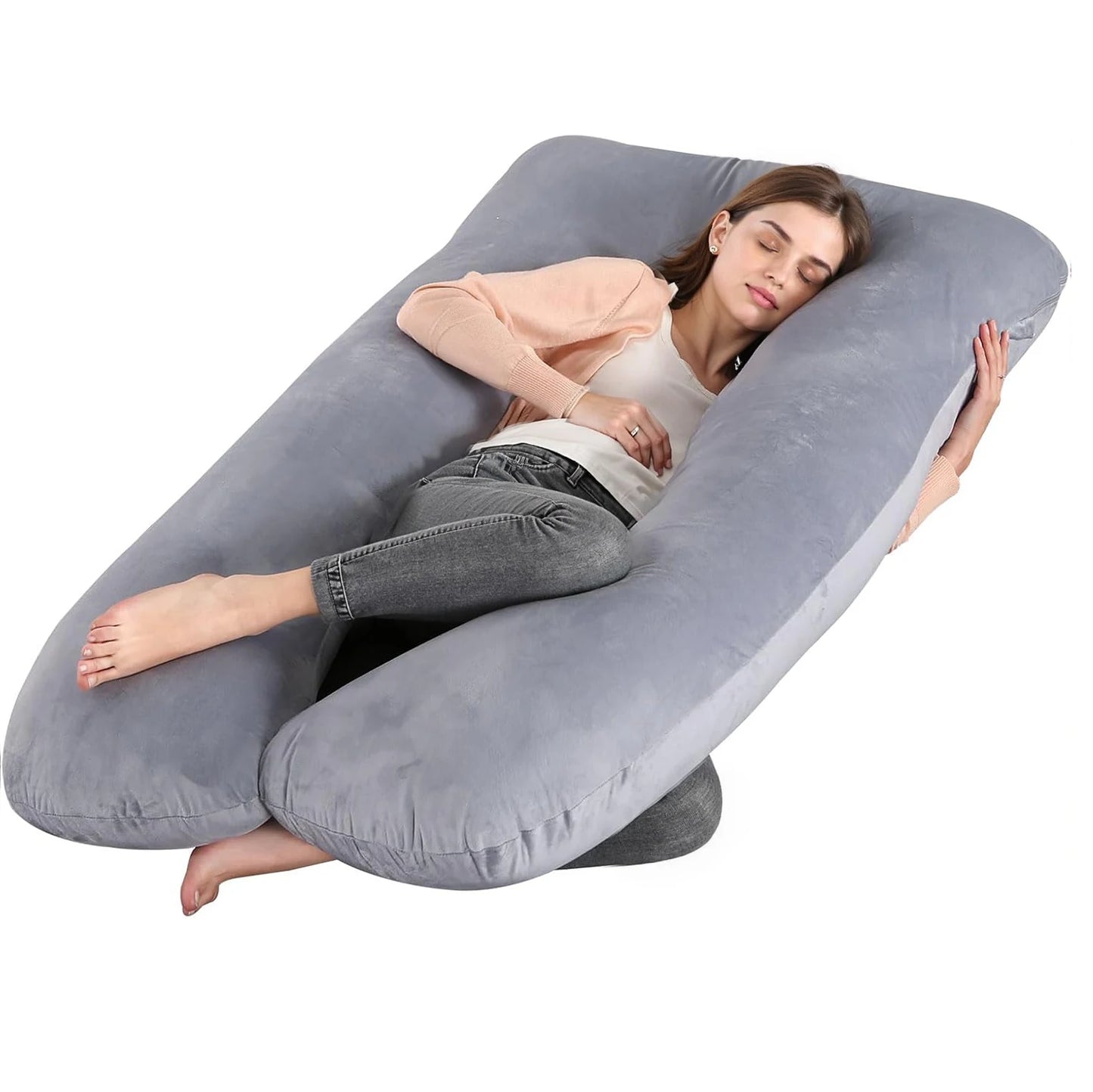 G Shaped Full Body Maternity Pillow with Removable Cover - Support for Belly for Pregnant Women
