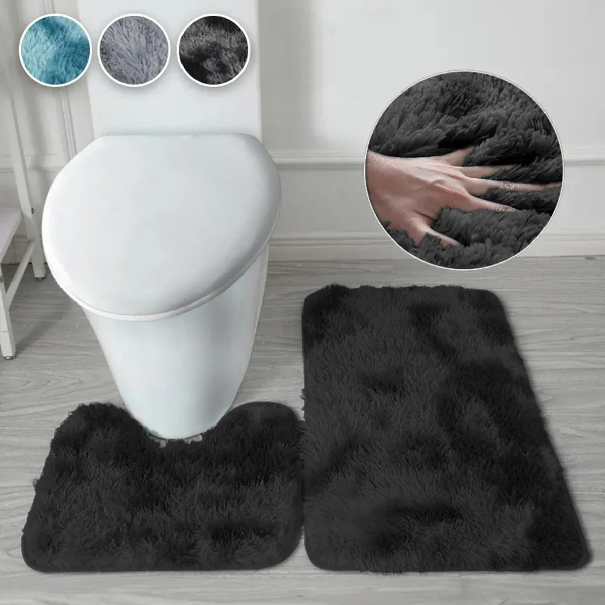 2pcs bathroom mat bathmat anti-slip bath rug water absorbent
