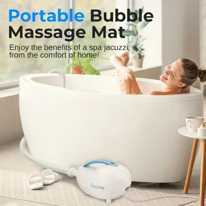 Hot Sellers. Portable Spa Bubble Bath Massager - Thermal Spa Waterproof Non-slip Mat with Suction Cup Bottom, Motorized