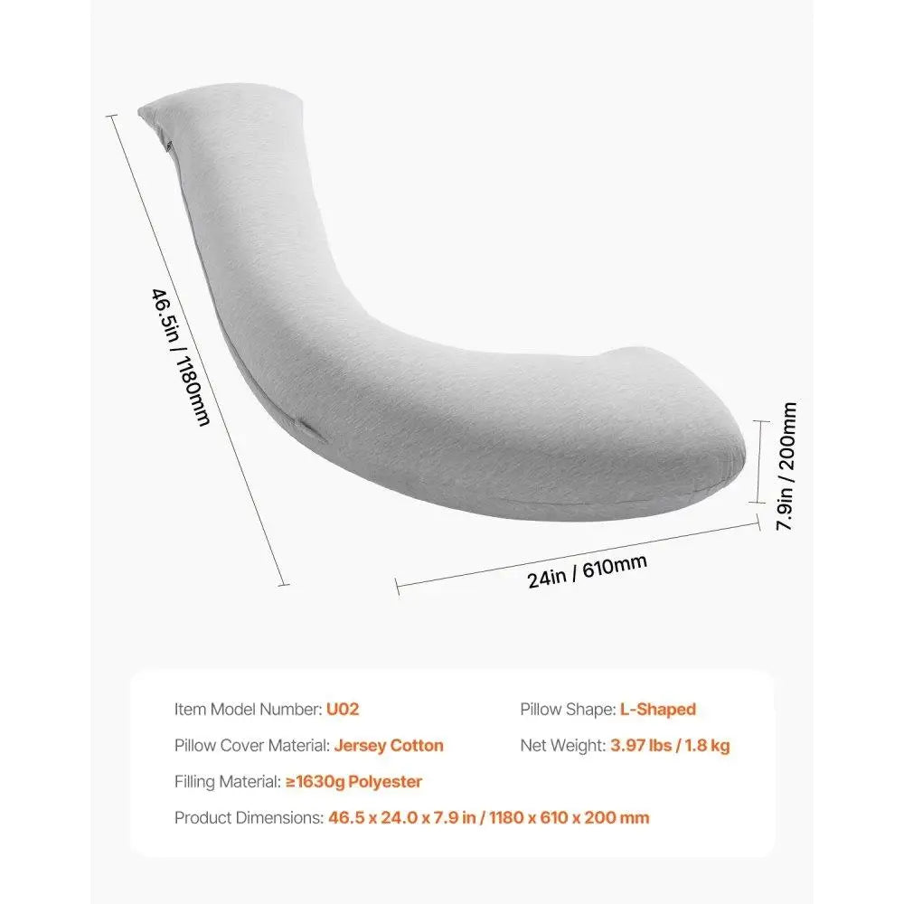 L-Shaped Pregnancy Pillow Maternity Support Pillow Soft Breathable for Expectant Mothers