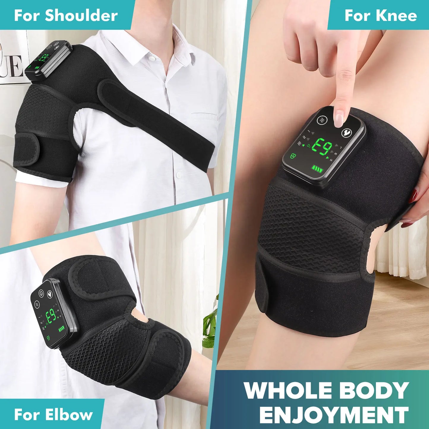 Joint Physiotherapy Hot Compress Vibration Massage for Elbow, Shoulder Support Thermal Knee Pad Relieve Arthritis