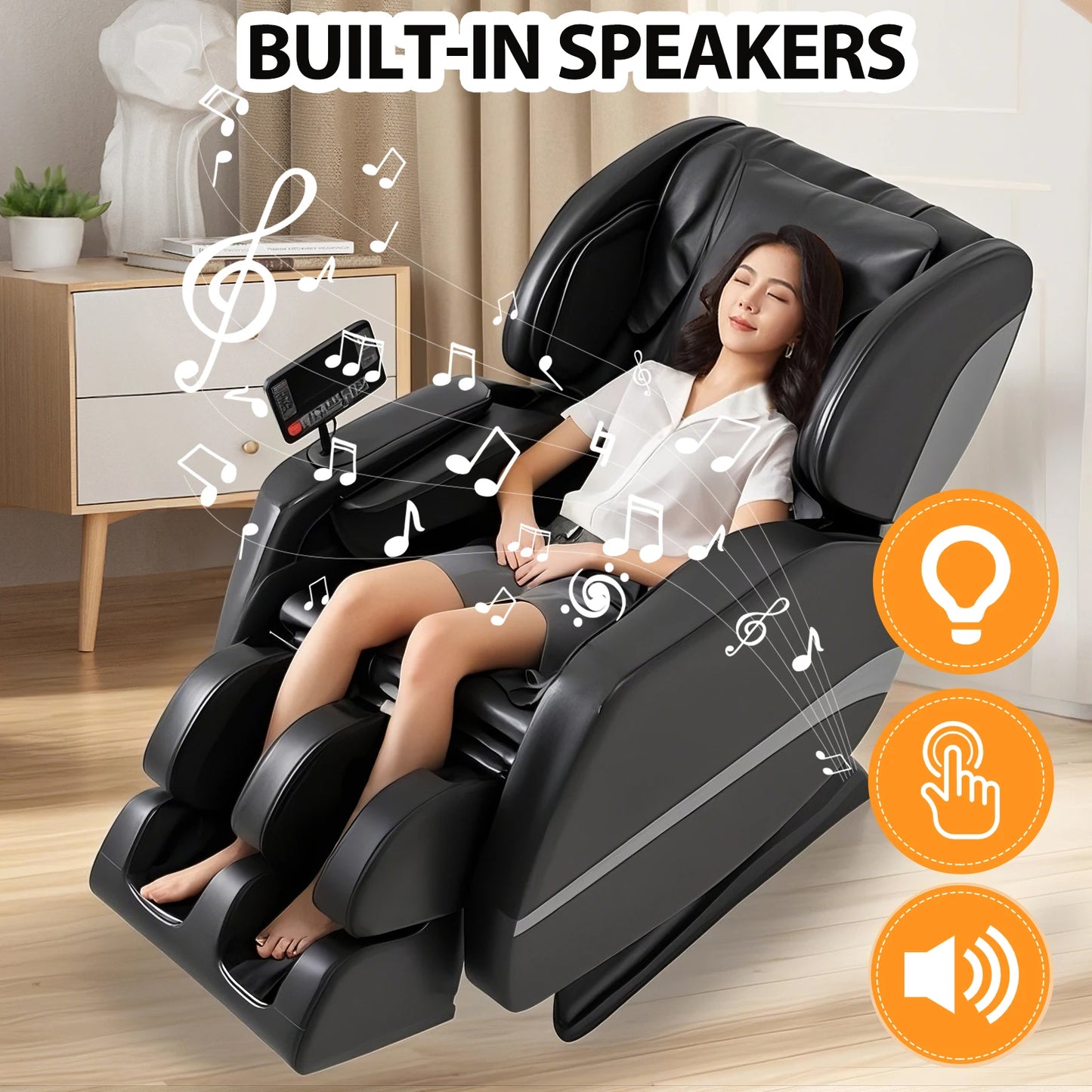 Full Body Zero Gravity Massage Chair, Back, Waist, Hips, Legs, Foot Massage,