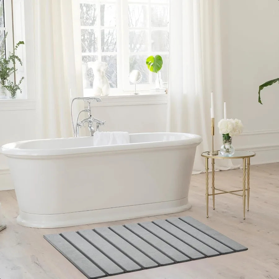 Foldable Hard Bathmat. Absorbent and Nonslip 23.6 x 15.5 Inch Quick Drying