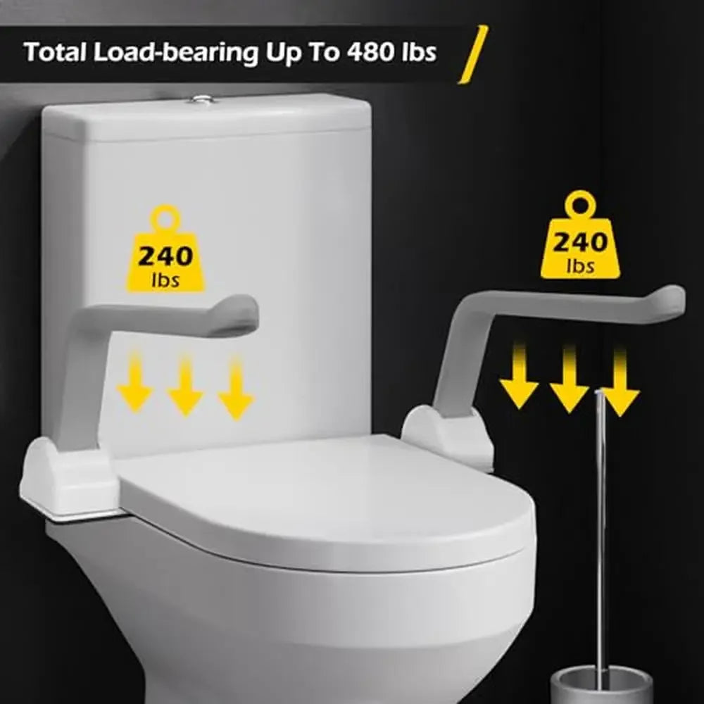 Toilet Safety Rails 480lbs Load-Bearing Flip Up Armrest
