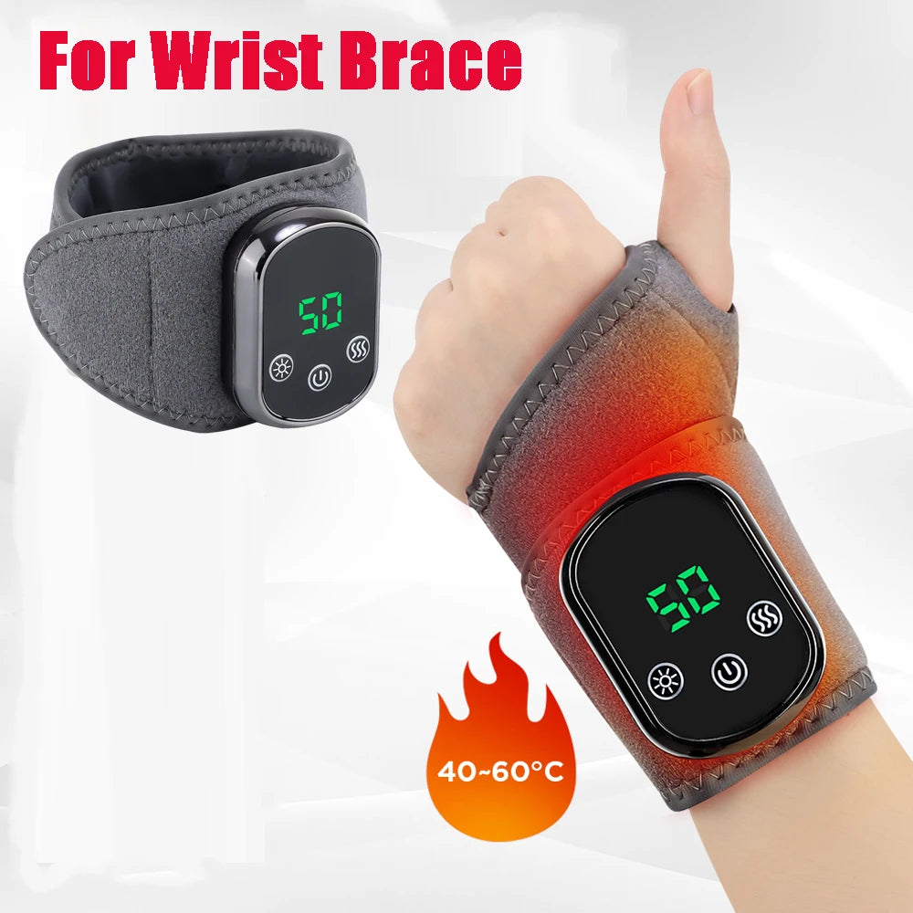 Electric Wrist Brace with Adjustable Hot Compress Vibration Massage