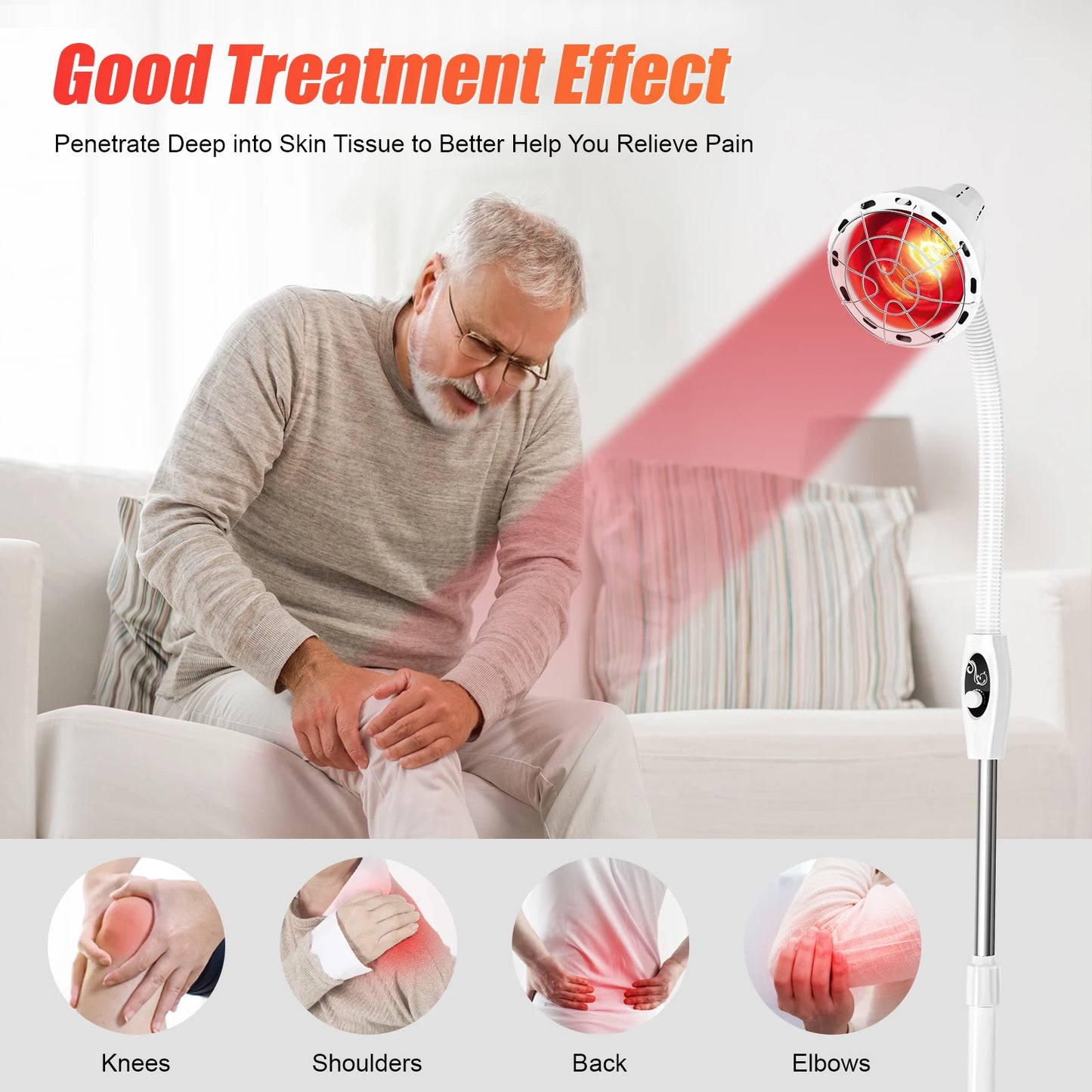 Adjustable Infrared Heat Lamp for Muscle and Joint Pain Relief