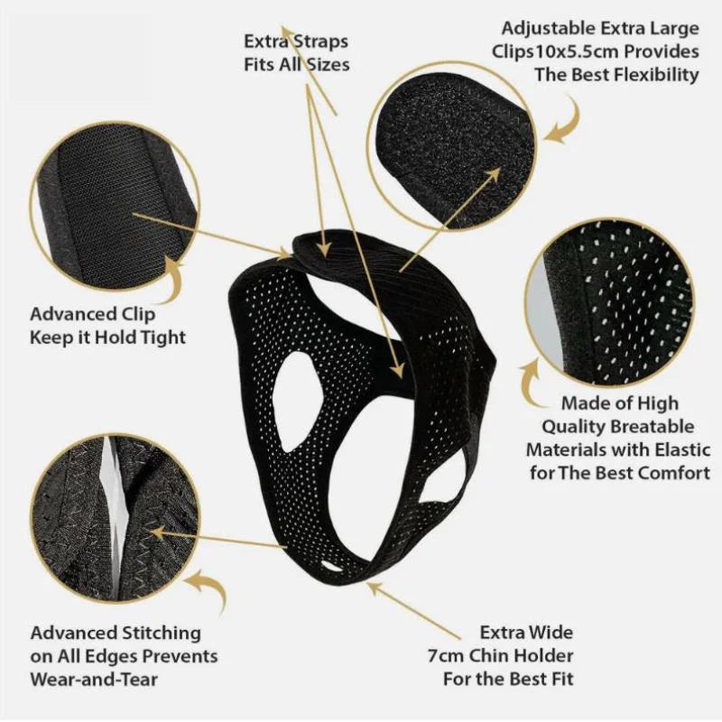 Anti Snore Chin Strap Stop Snoring Belt for Better Breath Sleep-Sleeping Aid Tools