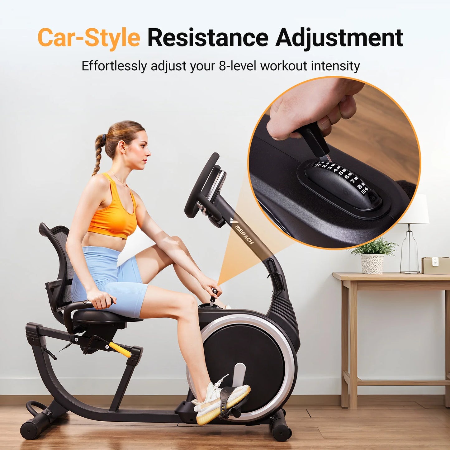 Exercise Bike High-end for Home -Bikes for Seniors Adult Magnetic Stationary with Heart Rate Handle