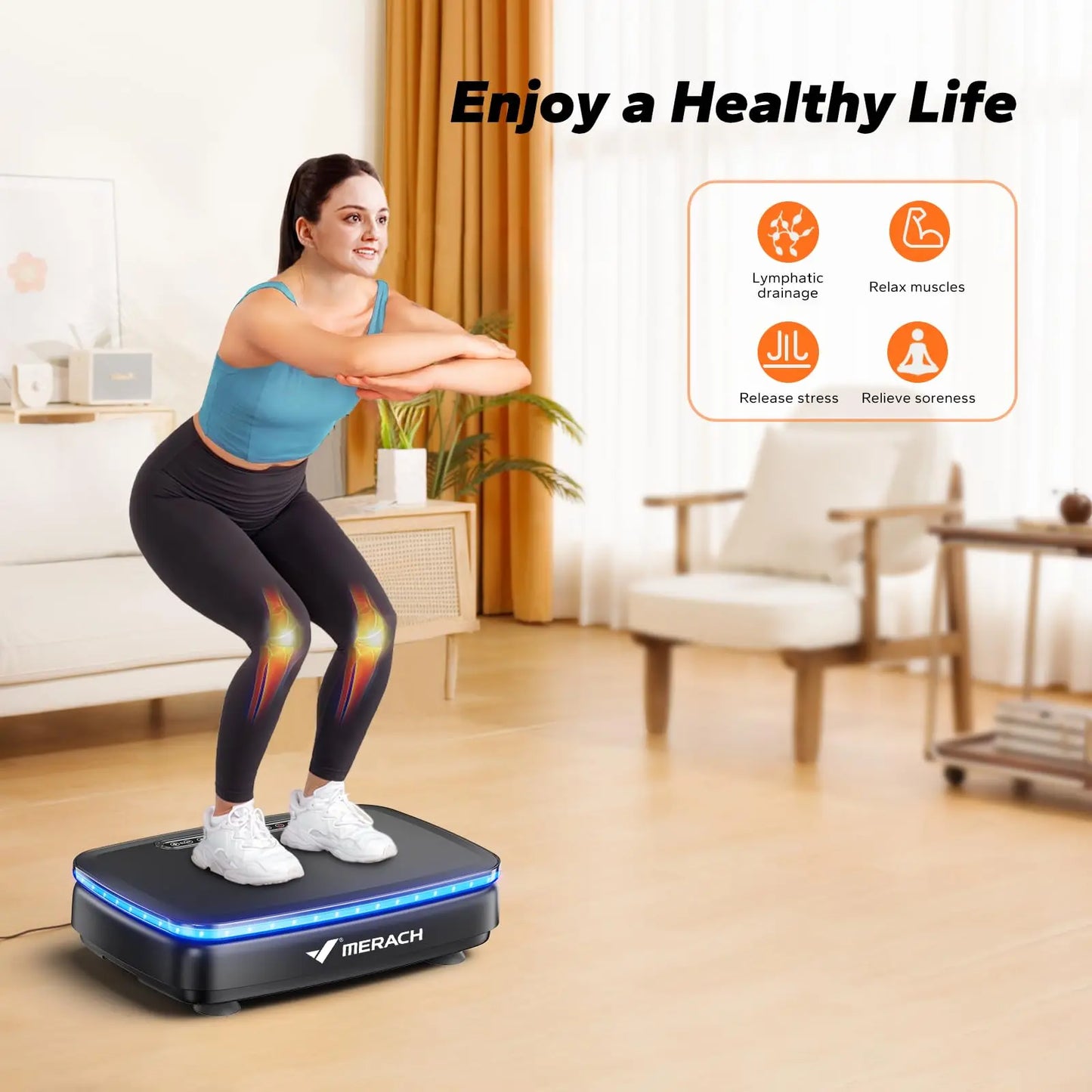 Vibration Plate Exercise Machine with Light Whole Body Workout