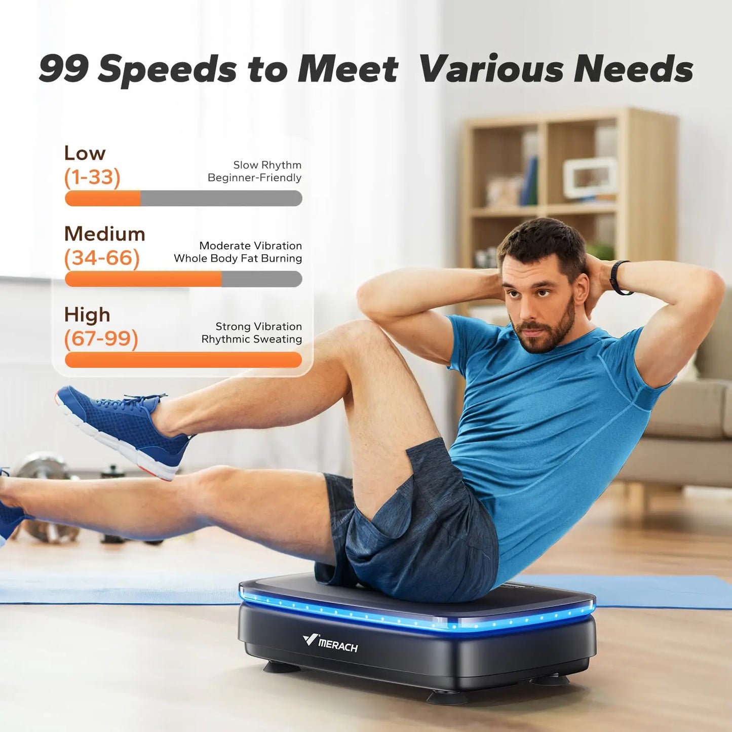 Vibration Plate Exercise Machine with Light Whole Body Workout