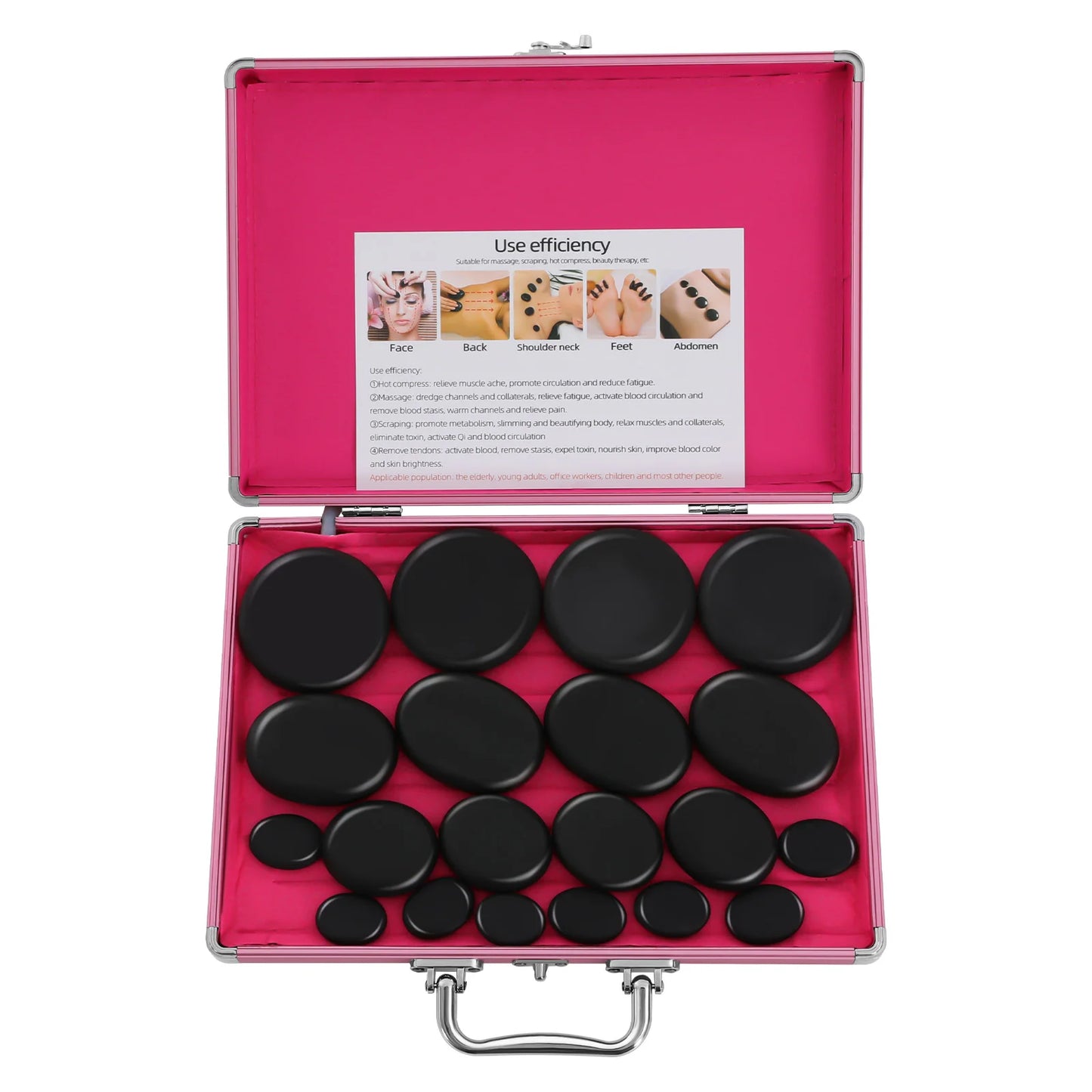 Hot Rocks Massage Stones Kit with Heater Box for Body Massage Relax Body