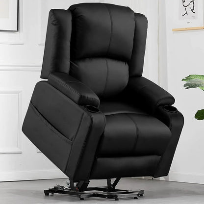 Power Lift Recliner, Lift Chair with Heat and Massage, Pu Recliner chair with Cup Holder
