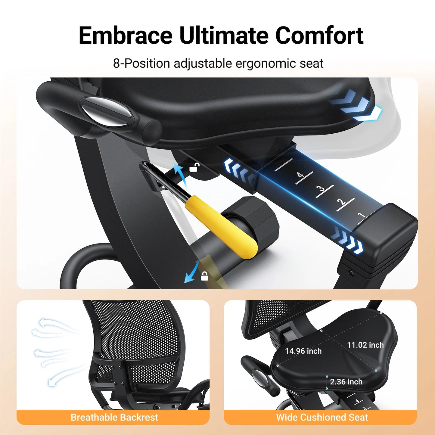 Exercise Bike High-end for Home -Bikes for Seniors Adult Magnetic Stationary with Heart Rate Handle