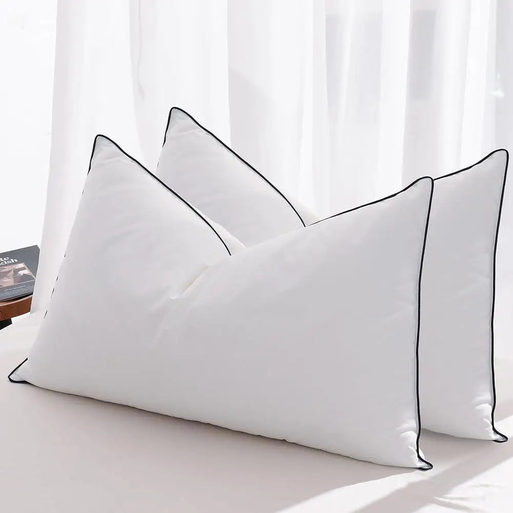 Goose Feather Down Pillows King Size Set of 2 Luxury Hotel Collection