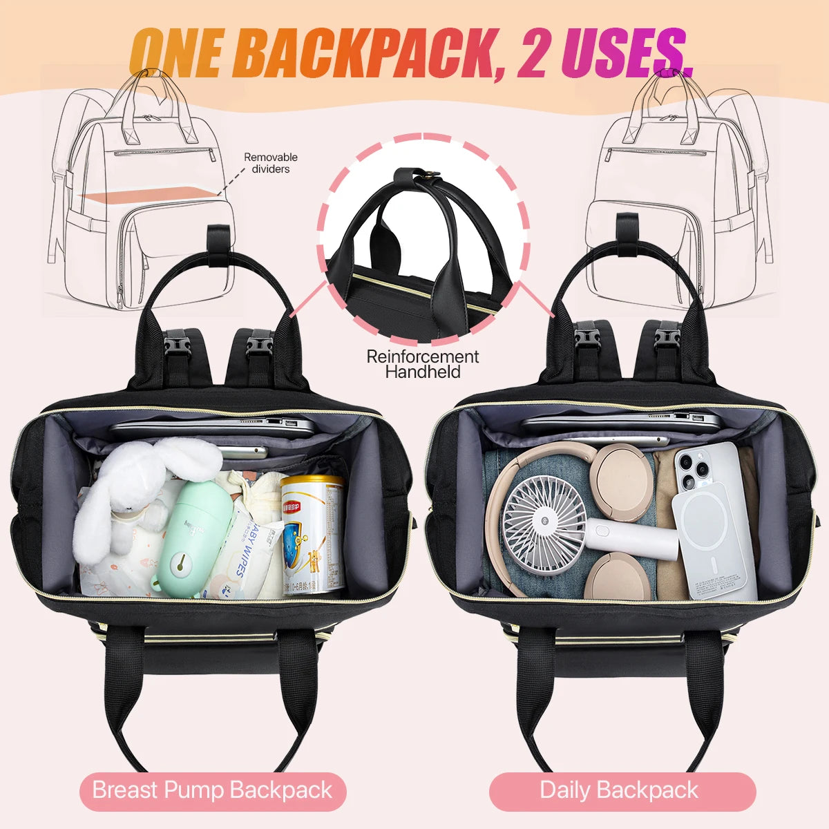 Multipurpose Baby Diaper Bag for Travel And Large Storage