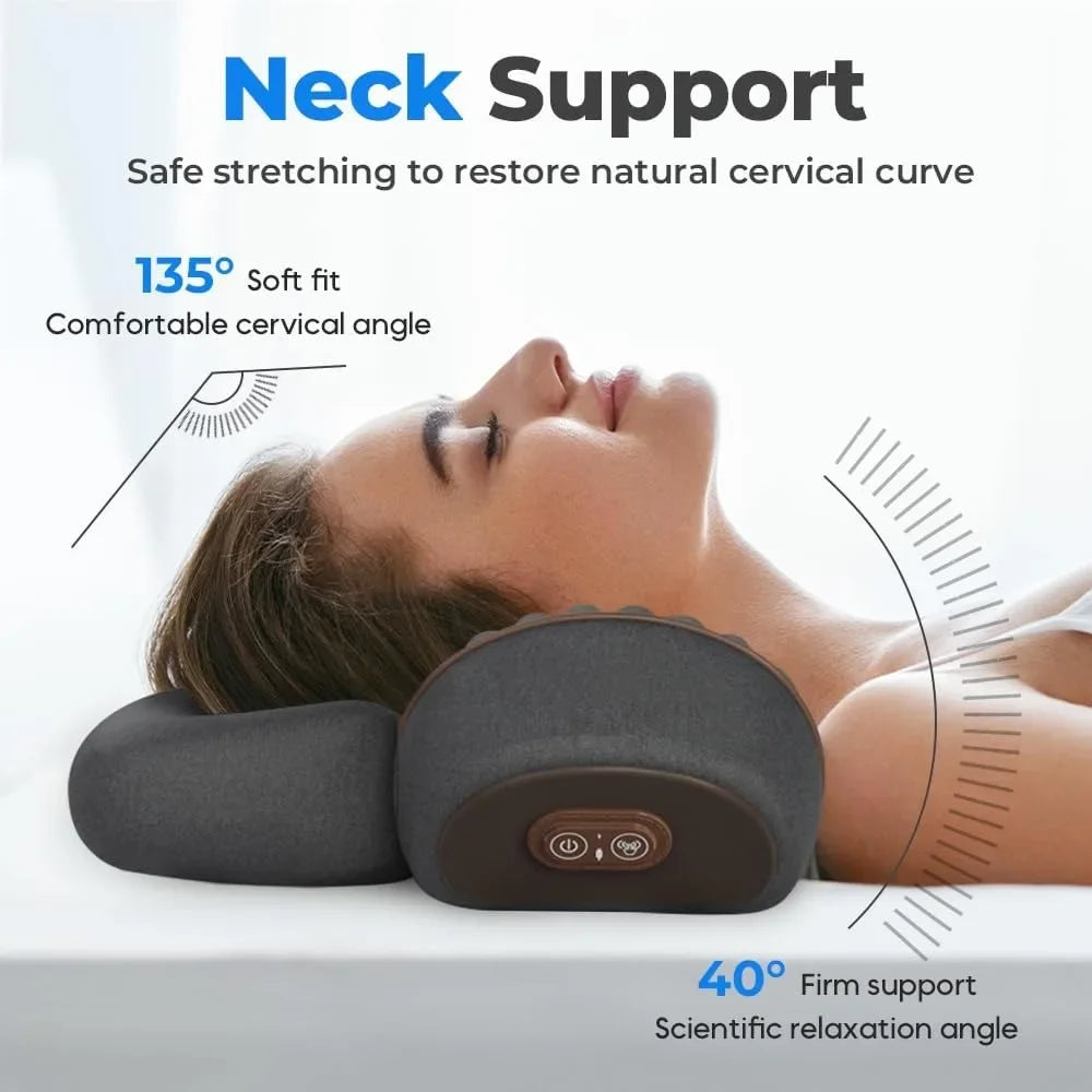 Neck Massage Pillow Heating Vibration Neck Retractor Massager Cervical Traction