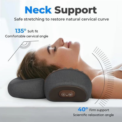 Neck Massage Pillow Heating Vibration Neck Retractor Massager Cervical Traction