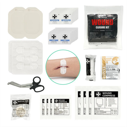 RESCUE Zip Stitch 6pcs with Wound Dressings, Wound Closure Strips,