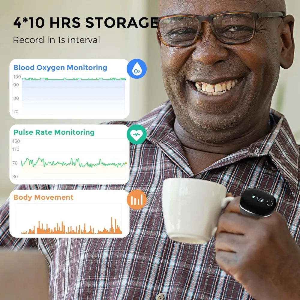 Upgraded O2 Ring-S Oxygen Monitor with Vibration Reminder, Bluetooth Pulse Oximeter