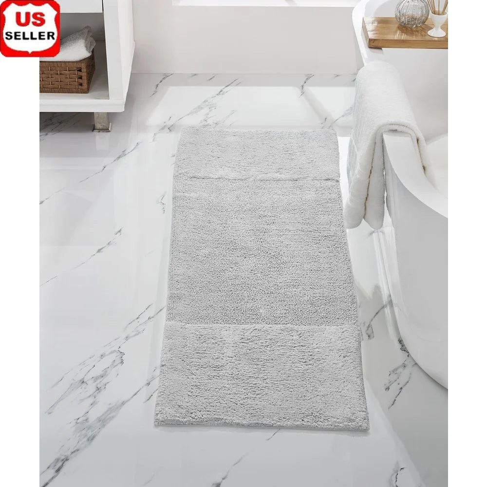 Bathroom Runner Mat 100 Cotton Soft Tufted Water Absorbent Non-Slip