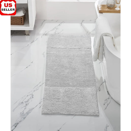 Bathroom Runner Mat 100 Cotton Soft Tufted Water Absorbent Non-Slip