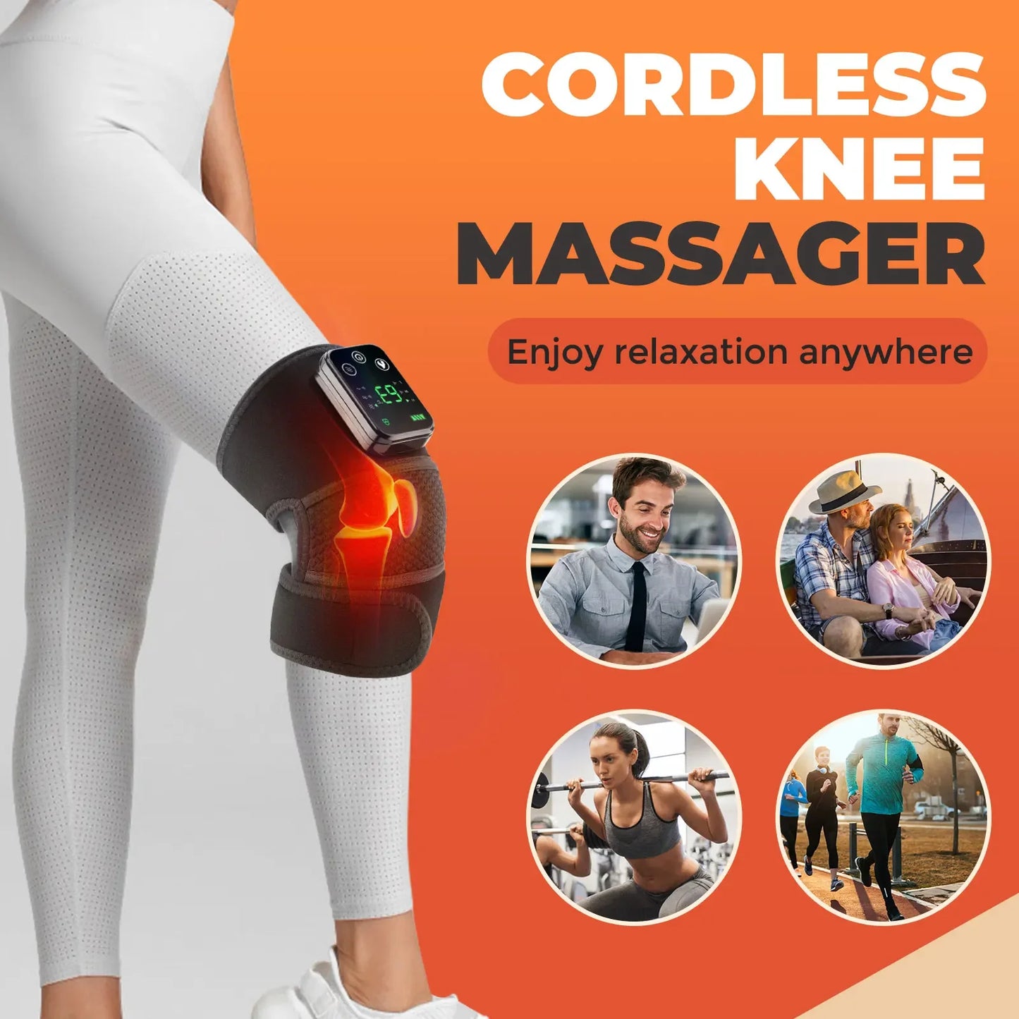 Electric Heated Vibration Knee Massage Physiotherapy Pad 3 in 1 Massager