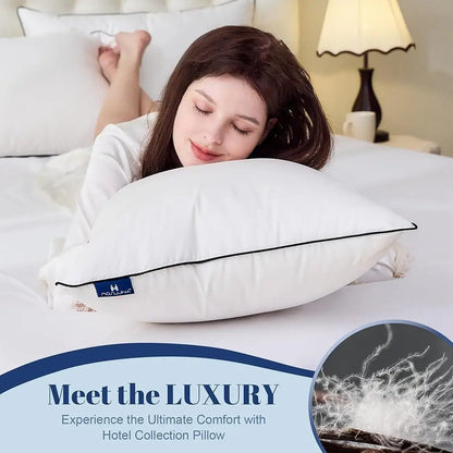 Goose Feather Down Pillows King Size Set of 2 Luxury Hotel Collection