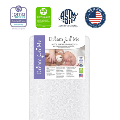 Lightweight Two-layer Crib Toddler Mattress with Coils Green guard technology Gold Certified & Waterproof