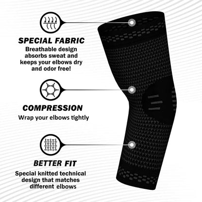 Elbow Brace for Tendonitis, Tennis Elbow Compression Support Sleeve for Golfers Elbow Pain Relief, Arthritis, Bursitis