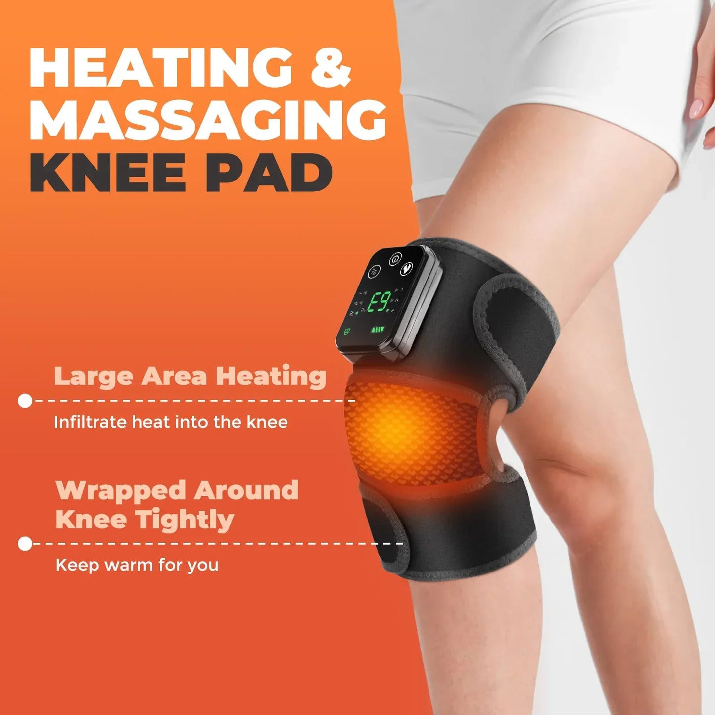 Electric Heated Vibration Knee Massage Physiotherapy Pad 3 in 1 Massager