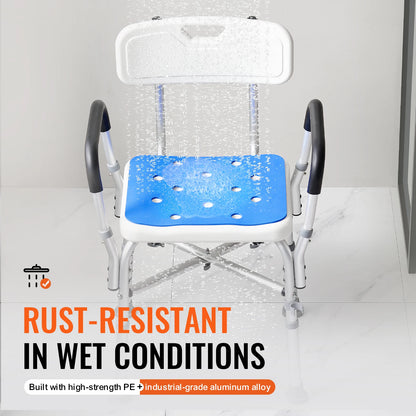 Shower Chair Adjustable Height Bench Bath Chair for Elderly Disabled Shower Chair supports 400/350lb
