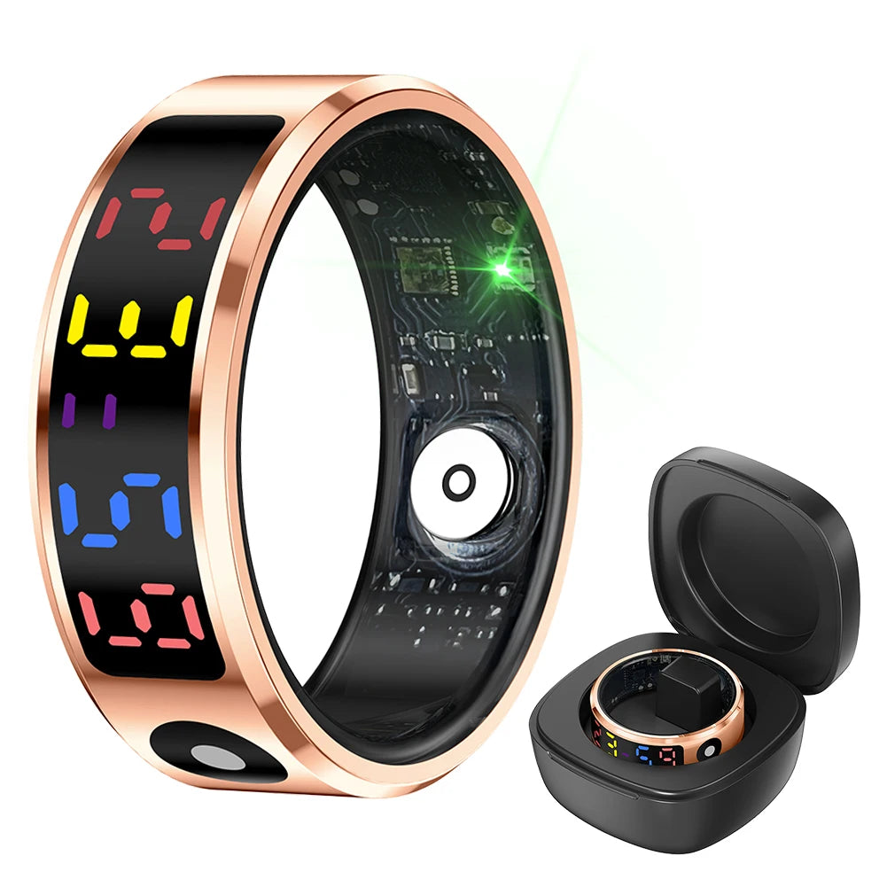 Smart Ring with Display Screen and Touch Health Manager Wireless for Heart Rate Blood Oxygen Monitor