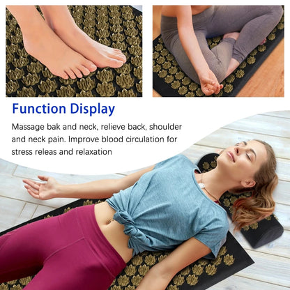 Eco Lotus Spike Mat Acupuncture Massage Cushion for Neck Foot Back and Yoga