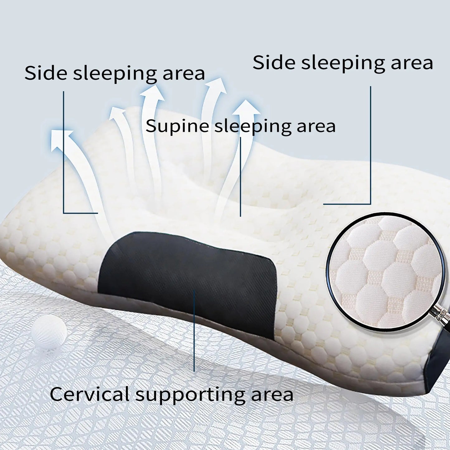 Soft Adjustable Ergonomic Knitted Massage Neck Pillow Orthopedic Contour Support Pillow