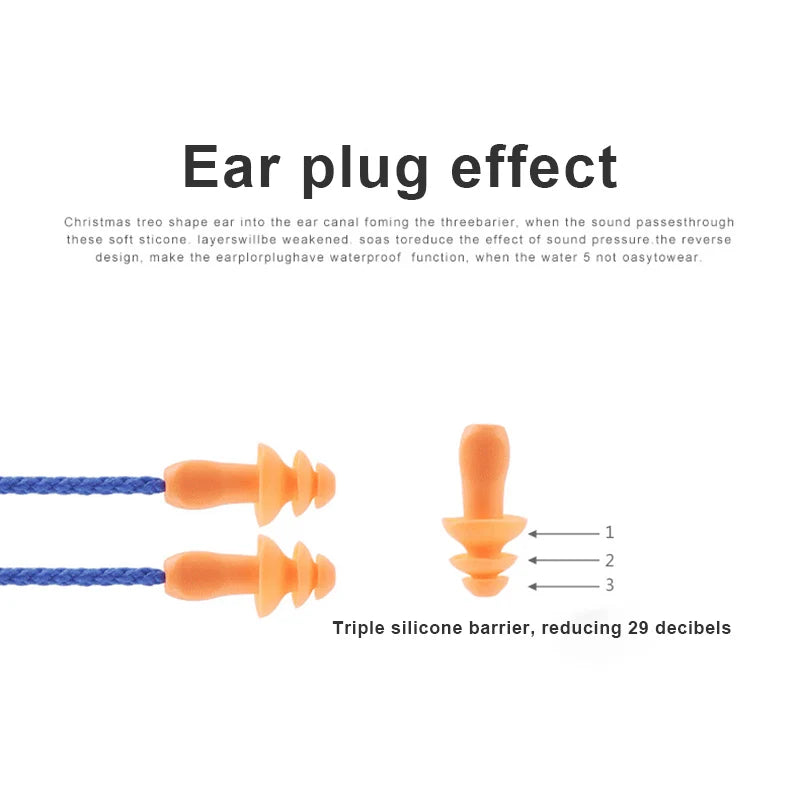1 Pair Noise Reduction Earplugs For Sleeping Banded Ear Plug Sleep Noise Cancelling
