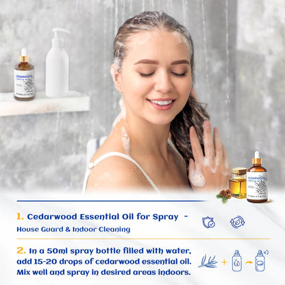 Cedarwood Essential Oil, Pure Essential Oil for Diffuser, Humidifier, Massage, Relaxing, Relieving Stress