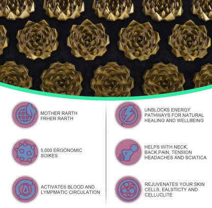 Eco Lotus Spike Mat Acupuncture Massage Cushion for Neck Foot Back and Yoga