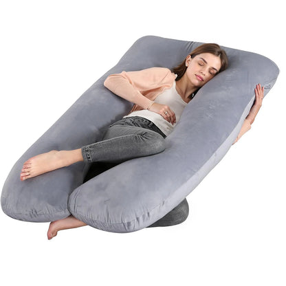 G Shaped Full Body Maternity Pillow with Removable Cover - Support for Belly for Pregnant Women