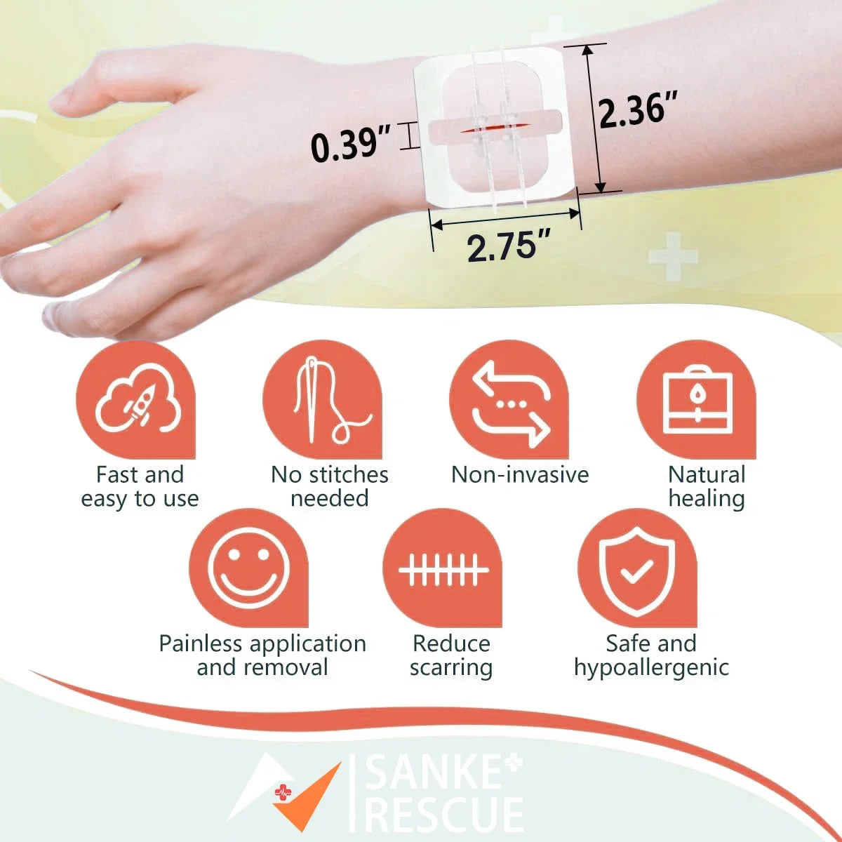 Zipper Band-aid Painless Wound Closure Device Suture-free Wound Dressing