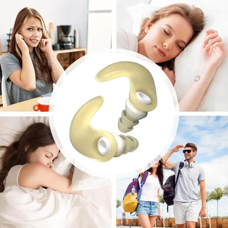 Sleeping Ear Plugs Silicone Waterproof Noise Isolating Earplugs Hearing Protection