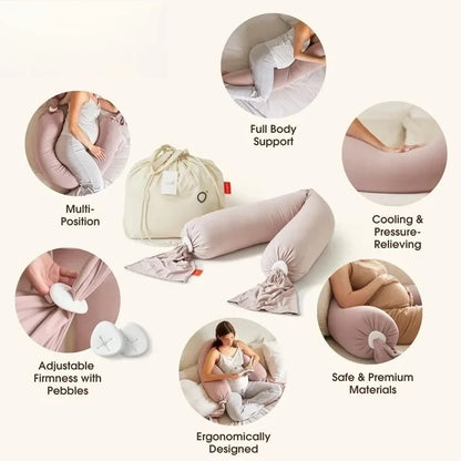 Popular|Adjustable Pregnancy Pillow – Full Body Support for Side Sleeping - Adjustable Firmness and Shape - Supports Back, Legs