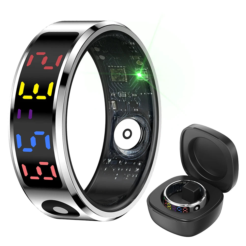 Smart Ring with Display Screen and Touch Health Manager Wireless for Heart Rate Blood Oxygen Monitor
