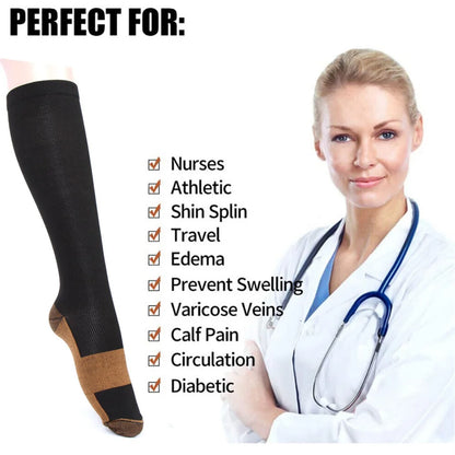 4 Pair Compression  Socks Fit Pregnancy Edema Varicose Veins