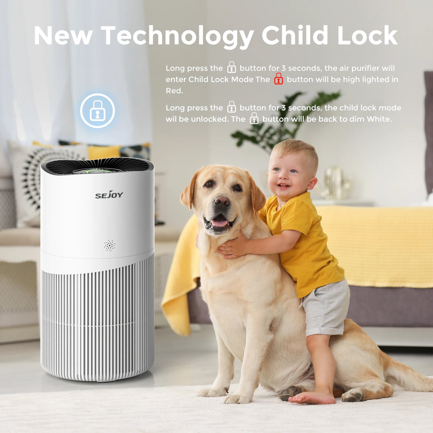 Air Purifier for Large Rooms for Household HEPA Filter