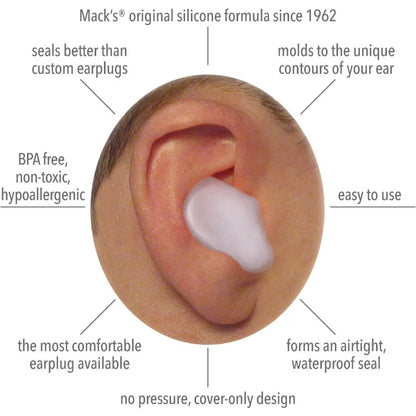 Mack's Pillow Soft Silicone Earplugs -- The Original Moldable Silicone Putty Ear Plugs for Sleeping, Snoring