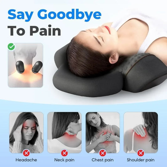 Neck Massage Pillow Heating Vibration Neck Retractor Massager Cervical Traction