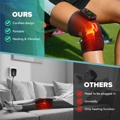 Joint Physiotherapy Hot Compress Vibration Massage for Elbow, Shoulder Support Thermal Knee Pad Relieve Arthritis