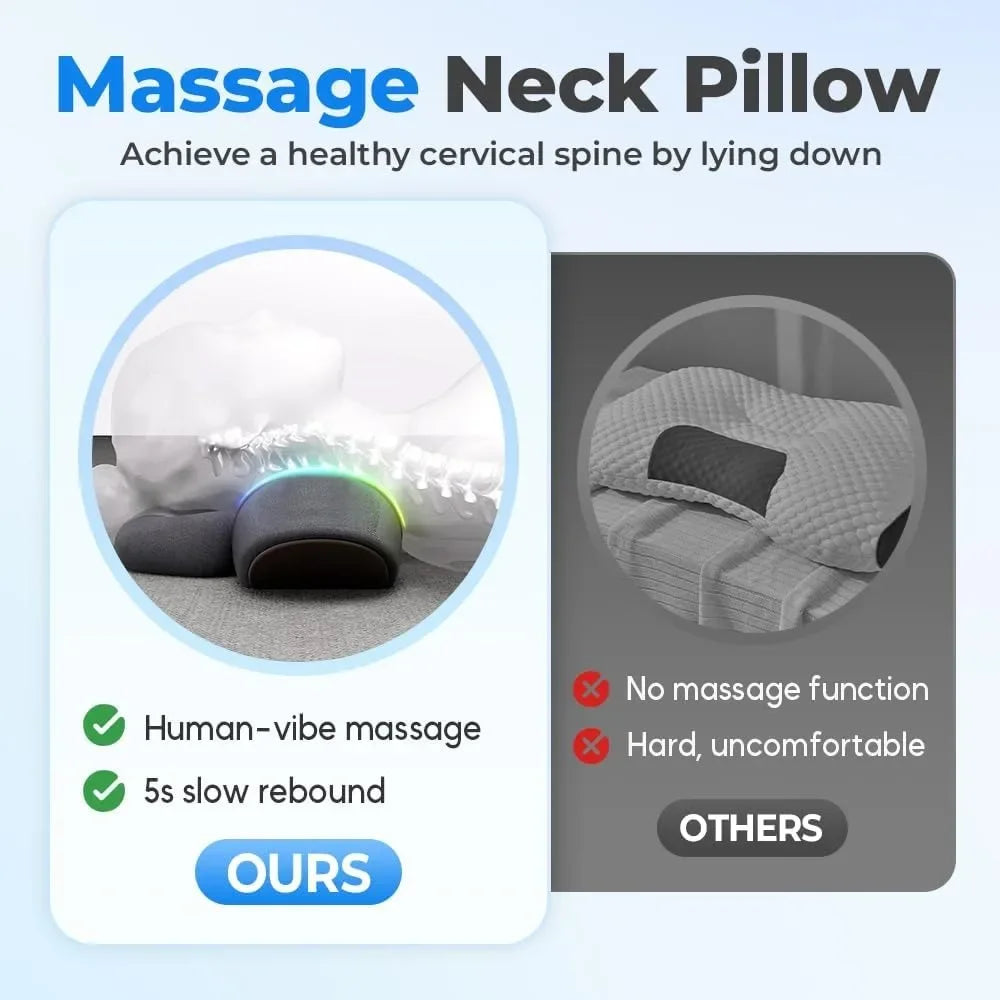 Neck Massage Pillow Heating Vibration Neck Retractor Massager Cervical Traction